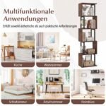 Penkiaaukštė geometrinė knygų lentyna su apsauga nuo apvirtimo (Kaimiška ruda) – Paveikslėlis 3