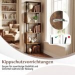 Penkiaaukštė geometrinė knygų lentyna su apsauga nuo apvirtimo (Kaimiška ruda) – Paveikslėlis 5