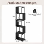 Penkių lygių geometrinė lentyna su apsauga nuo apvirtimo (Juoda) – Paveikslėlis 2