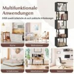 Penkių lygių geometrinė lentyna su apsauga nuo apvirtimo (Juoda) – Paveikslėlis 3