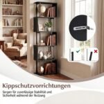 Penkių lygių geometrinė lentyna su apsauga nuo apvirtimo (Juoda) – Paveikslėlis 5