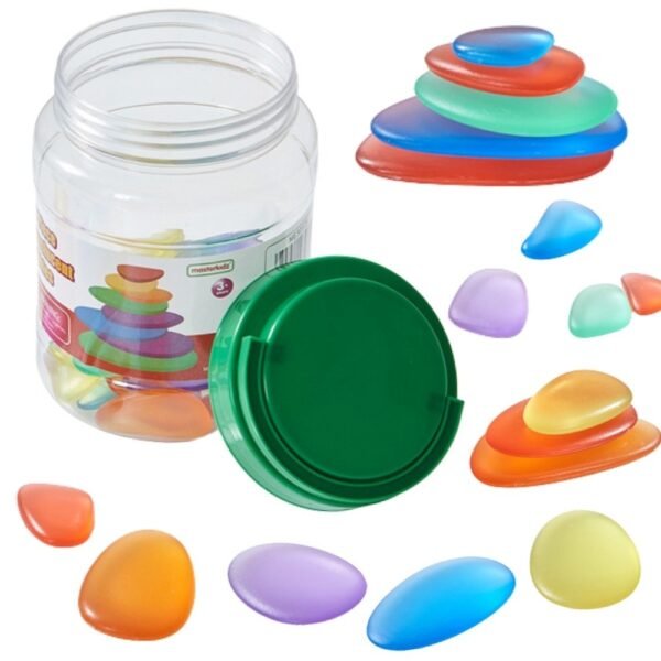 Permatomi lavinamieji akmenėliai šviesos stalui