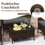 Pintų lauko baldų komplektas su dvisėde sofa 2 kėdėmis ir stalu (Pilka) – Paveikslėlis 3