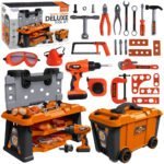 Plastikinės mobilios dirbtuvės-lagaminas 2in1 su 65 įrankiais