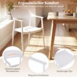 Plastikinis valgomojo krėslas su porankiais oro sąlygoms atsparus ir sukraunamas (Balta) – Paveikslėlis 4