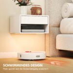 Plaukiojantys naktiniai staliukai su RGB LED apšvietimu, stalčiumi ir atviru skyriumi, 2 vnt – Paveikslėlis 5