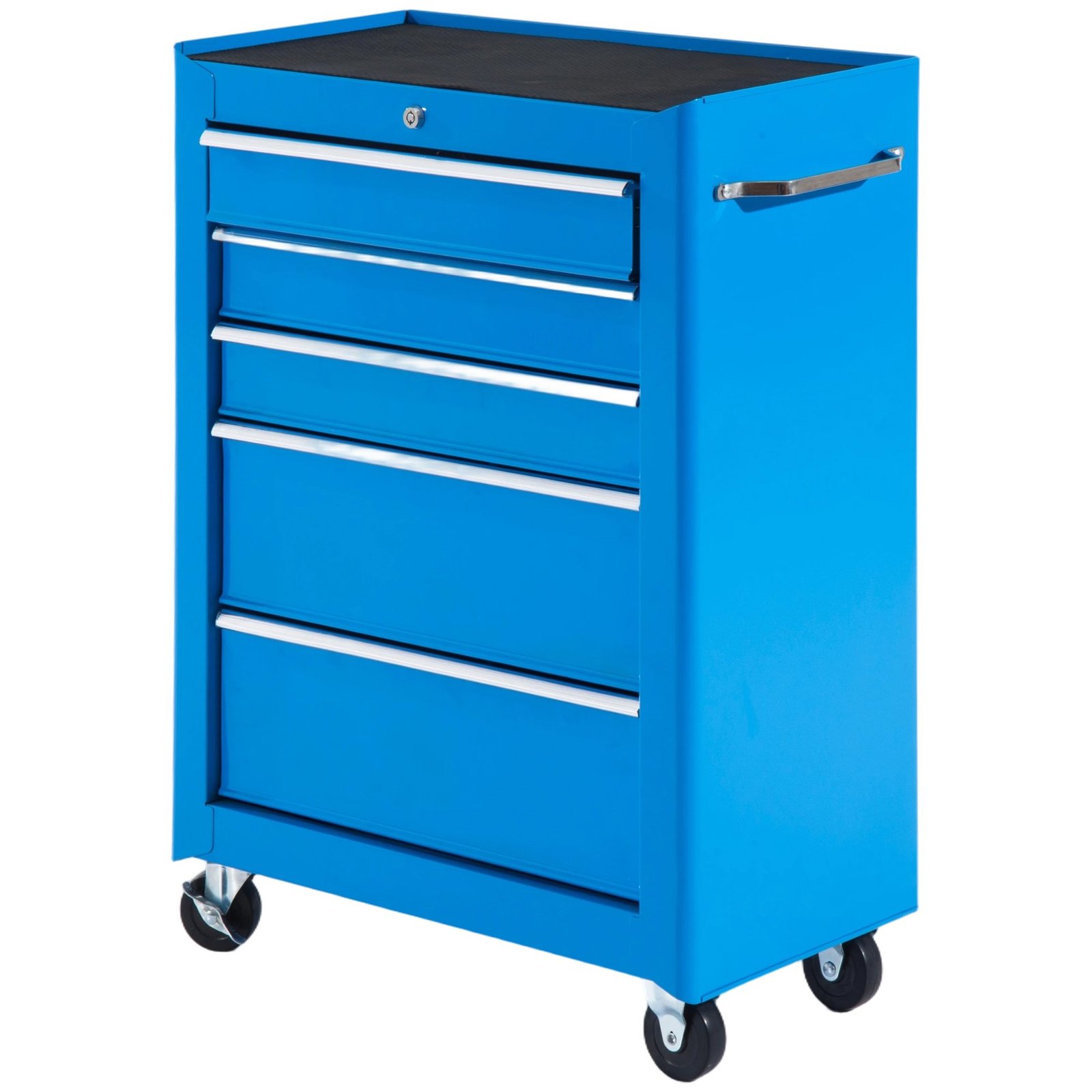 Plieninis penkių stalčių įrankių vežimėlis