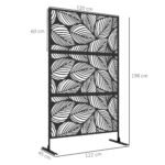 Plieninis sodo ekranas su gėlių raštais ir atrama vijokliams (122 x 45 x 198 cm) – Paveikslėlis 3