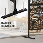 Plieninis sodo ekranas su gėlių raštais ir atrama vijokliams (122 x 45 x 198 cm) – Paveikslėlis 5