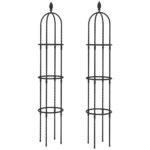 Plieninių sodo obeliskų komplektas (2 vnt.) 174 cm aukščio lengvai surenkamas