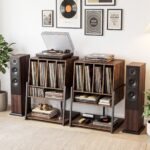 Plokštelių grotuvo staliukas su plačiu stalviršiu (Kaimiška ruda) – Paveikslėlis 3