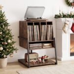 Plokštelių grotuvo staliukas su plačiu stalviršiu (Kaimiška ruda) – Paveikslėlis 4