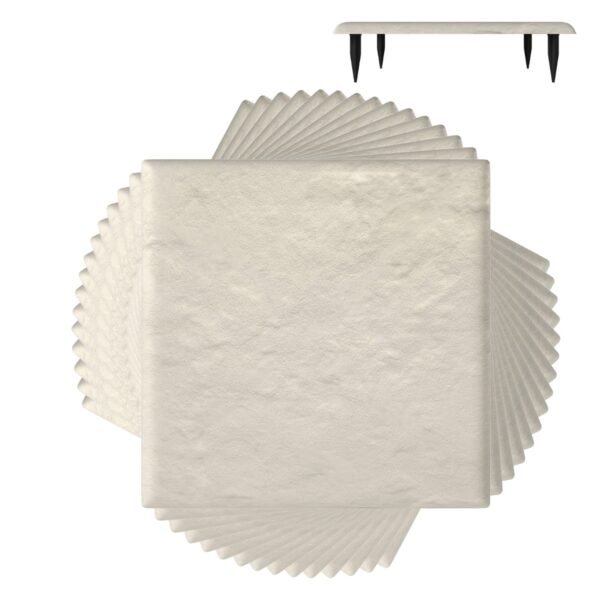 Polipropileninės sodo takų plytelės su fiksavimo kuoliukais 16 vnt. (Balta)