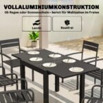 Prailginamas aliuminio lauko valgomojo stalas su lamelių stalviršiu – Paveikslėlis 5