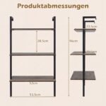 Prie sienos tvirtinama 3 pakopų lentyna su metaliniu rėmu (Ruda) – Paveikslėlis 2