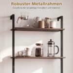 Prie sienos tvirtinama 3 pakopų lentyna su metaliniu rėmu (Ruda) – Paveikslėlis 5