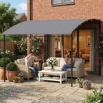 Priglaudžiama terasos pergola su nuolydiniu stogu ir drenažu – Paveikslėlis 2