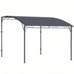Priglaudžiama terasos pergola su nuolydiniu stogu ir drenažu