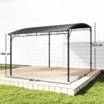 Priglaudžiama terasos pergola su nuolydiniu stogu ir drenažu – Paveikslėlis 3