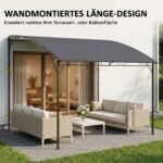 Priglaudžiama terasos pergola su nuolydiniu stogu ir drenažu – Paveikslėlis 4