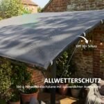 Priglaudžiama terasos pergola su nuolydiniu stogu ir drenažu – Paveikslėlis 5