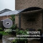 Priglaudžiama terasos pergola su nuolydiniu stogu ir drenažu – Paveikslėlis 6
