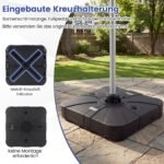 Pripildomas kvadratinis skėčio stovas su ratukais 130 kg talpa (Juoda) – Paveikslėlis 3