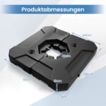 Pripildomas skėčio stovas su 2 kvadratinėmis plokštėmis ir rankenomis (Juoda) – Paveikslėlis 2