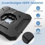 Pripildomas skėčio stovas su 2 kvadratinėmis plokštėmis ir rankenomis (Juoda) – Paveikslėlis 4