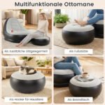 Pripučiamas krėslas su pakoju ir veliūriniu paviršiumi (Pilka) – Paveikslėlis 3