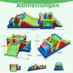 Pripučiamas žaidimų aikštelės komplektas su dviguba čiuožykla ir kliūtimis (Spalvota) – Paveikslėlis 2