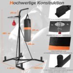 Profesionalus pastatomas bokso stovas su reguliuojamu greičio kamuoliu (Juoda) – Paveikslėlis 2