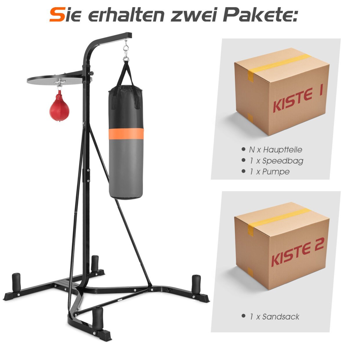 Profesionalus pastatomas bokso stovas su reguliuojamu greičio kamuoliu (Juoda) – Paveikslėlis 5