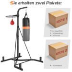 Profesionalus pastatomas bokso stovas su reguliuojamu greičio kamuoliu (Juoda) – Paveikslėlis 5