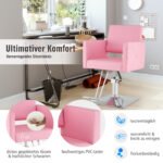 Profesionalus kirpyklos krėslas su hidrauliniu aukščio reguliavimu (Rožinė) – Paveikslėlis 3