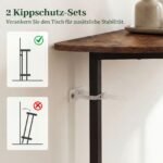 Pusapvalis konsolinis staliukas su 2 atviromis lentynomis (Rustikali ruda) – Paveikslėlis 4