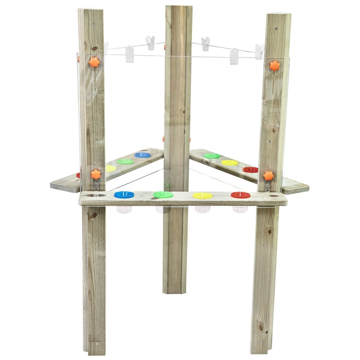 Pušinis trišakis lauko meno centras su skaidraus akrilo lentomis – Paveikslėlis 5