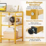 Rašomasis stalas su grūdinto stiklo stalviršiu ir metaliniu rėmu (Auksinė) – Paveikslėlis 4