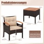 Rataninis lauko baldų komplektas su dviem krėslais ir akacijos medienos staliuku (Ruda) – Paveikslėlis 2