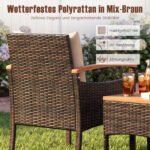 Rataninis lauko baldų komplektas su dviem krėslais ir akacijos medienos staliuku (Ruda) – Paveikslėlis 3