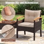 Rataninis lauko baldų komplektas su dviem krėslais ir akacijos medienos staliuku (Ruda) – Paveikslėlis 4