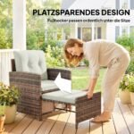 Ratano 5 dalių balkono baldų komplektas su paslepiamais pufais ir daiktadėže – Paveikslėlis 4