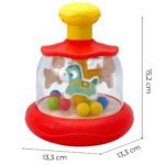 Raudona lavinamoji karuselė su besisukančiais žirgeliais – Paveikslėlis 8