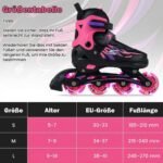 Reguliuojami vaikiški riedučiai su šviečiančiais ratais EU 34-37 (Rožinė) – Paveikslėlis 2