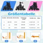 Reguliuojami vaikiški riedučiai su šviečiančiais ratukais 37-41 (EU) (Juoda ir balta) – Paveikslėlis 2