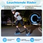 Reguliuojami vaikiški riedučiai su šviečiančiais ratukais 37-41 (EU) (Juoda ir balta) – Paveikslėlis 4