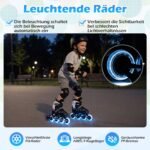 Reguliuojami vaikiški riedučiai su šviečiančiais ratukais 27-31 (EU) (Juoda ir balta) – Paveikslėlis 4