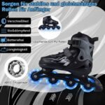 Reguliuojami vaikiški riedučiai su šviečiančiais ratukais EU 34-37 (Pilka) – Paveikslėlis 4