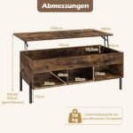 Reguliuojamo aukščio kavos staliukas su pakeliamu stalviršiu (Ruda) – Paveikslėlis 5