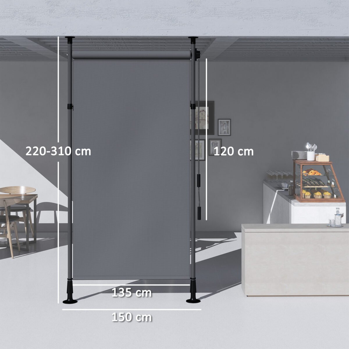 Reguliuojamo aukščio laisvai pastatoma markizė, montuojama be gręžimo – Paveikslėlis 3